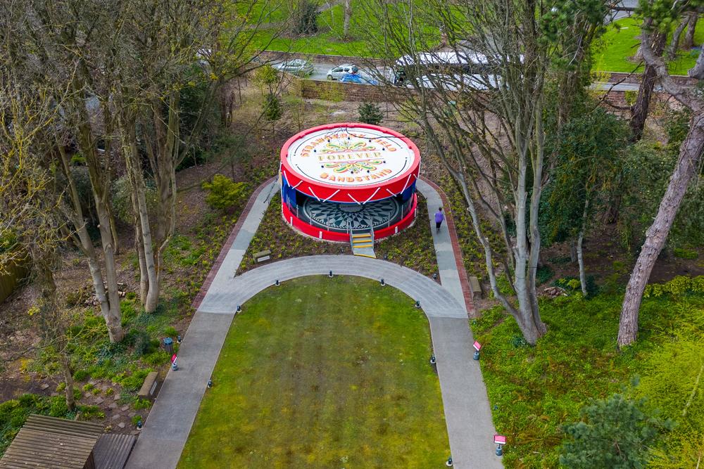 Bandstand in the garden at John Lennon visitor attraction Strawberry Field Liverpool