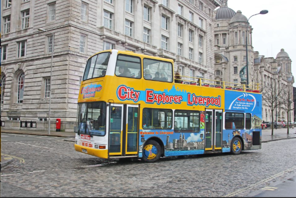 City Explorer tour bus in Liverpool