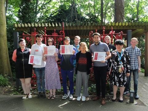 Graduates at Strawberry Field Steps to Work programme with John Lennon's sister Julia Baird